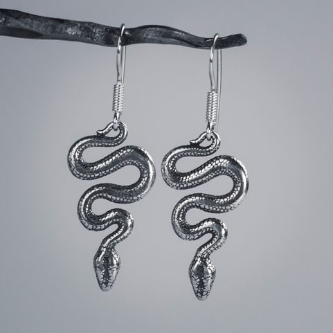 SERPENT - SET BOUCLES D'OREILLES ET PENDENTIF EN ARGENT