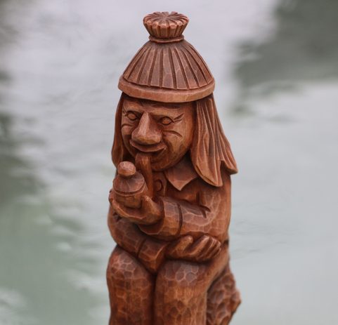 VODNIK - WATER SPIRIT, WOODEN CARVED FIGURINE