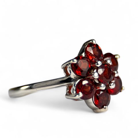 ROSA, RING, GARNET SILVER 925/1000