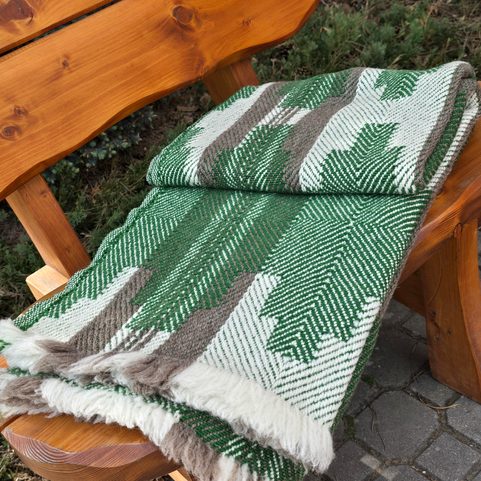 SHEVITZA, COUVERTURE TRADITIONNELLE EN LAINE DES BALKANS, NATURELLE