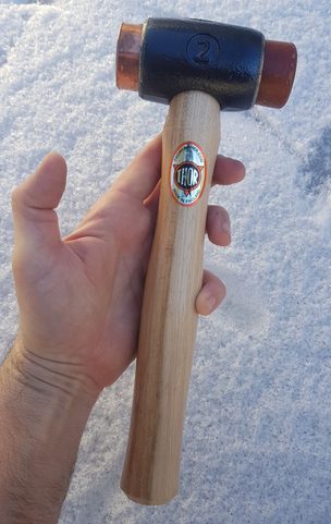 MARTEAU EN CUIVRE/RAWHIDE D=38 1.070 GR THOR, ANGLETERRE