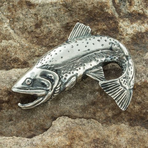 TROUT - FISH, PENDANT, STERLING SILVER