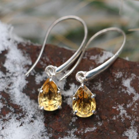 SINOPE PENDANT AND EARRINGS, SILVER 925 CITRINE, SET