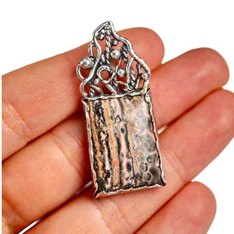 FLAMEA, JASPER, SILVER PENDANT, AG 925/1000