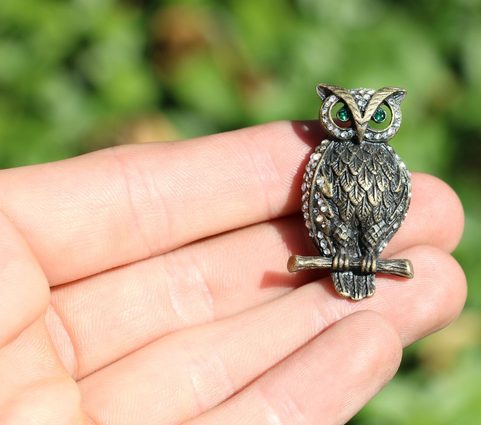 EAGLE - OWL, BUBO BUBO, COSTUME BROOCH
