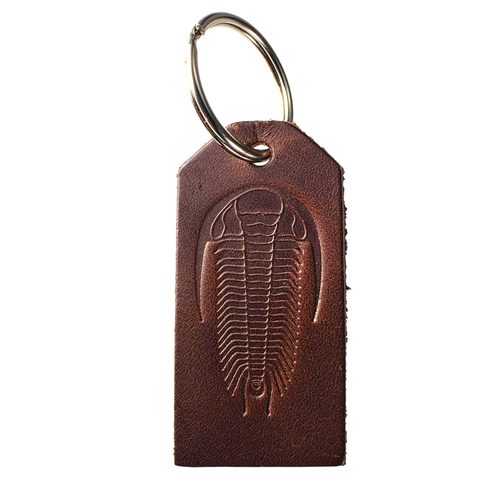 KEY RING WITH TRILOBITE, LEATHER