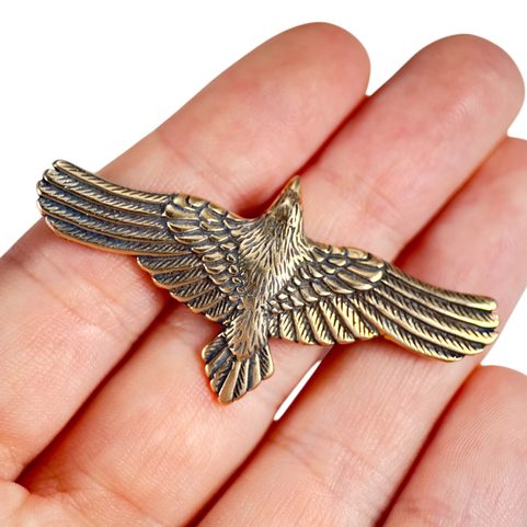 FLYING CROW - RAVEN PENDANT, BRONZE