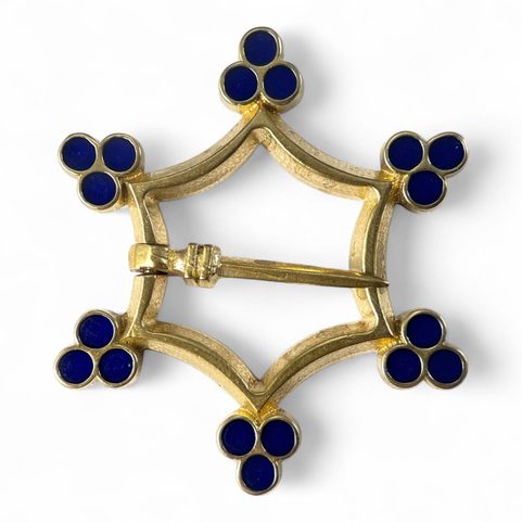 MEDIEVAL BROOCH WITH ENAMEL, 14TH CENTURY