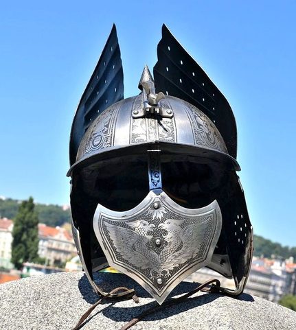 POLISH HUSSAR HELMET, ETCHED