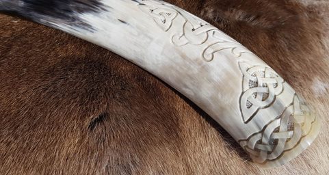 ODIN, LUXURY ENGRAVED DRINKING HORN