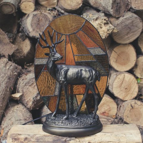DEER IN THE EVENING SUN TABLE LAMP ART DECO, HOLLAND