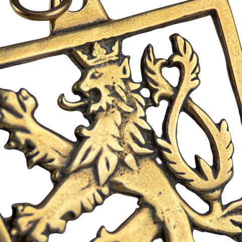 TCHÈQUE LION - BOHÊME, PENDENTIF EN BRONZE