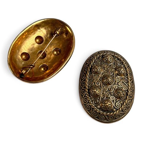 BROCHE DE TORTUE VIKING, HEDEBY, BRONZE- PAIRE