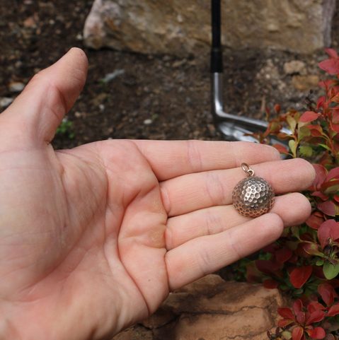 GOLF BALL, BRONZE PENDANT