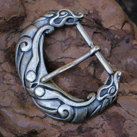 WOLF FENRIR BORRE STIL - GÜRTELSCHNALLE ZINK, ALTMESSINGFARBEN