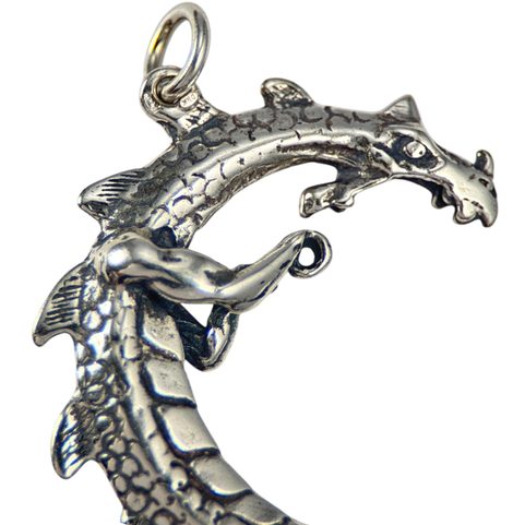 UROBOROS - PENDENTIF DRAGON, ARGENT