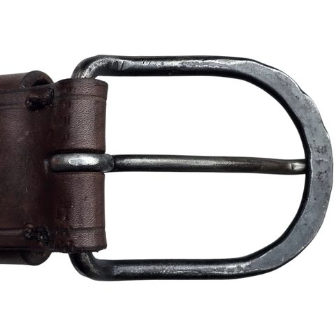 LEATHER BELT WITH FORGED BUCKLE, TRILOBIT
