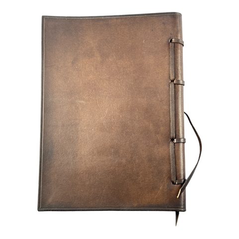 GOTHIC, LEATHER NOTEBOOK, LINED, BROWN