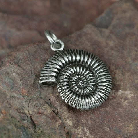 AMMONITE, PENDANT, ZINC ANTIQUE SILVER