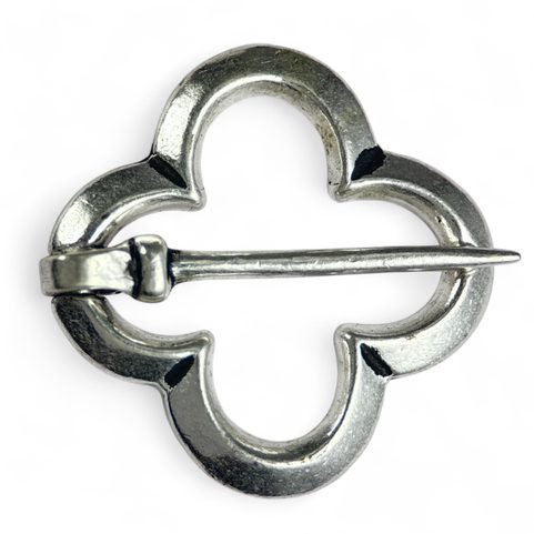 MEDIEVAL BROOCH, COSTUME, BRONZE, SILVERED