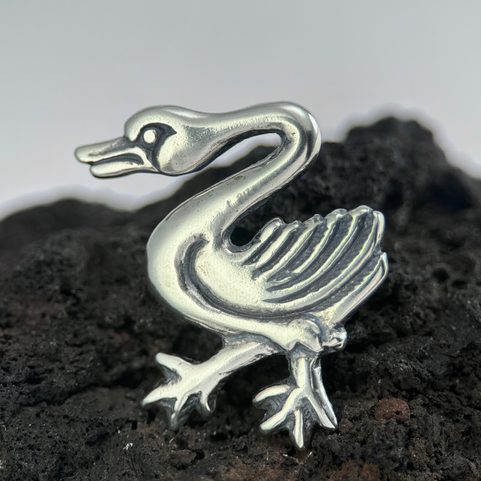 SWAN, MEDIEVAL PENDANT, SILVER