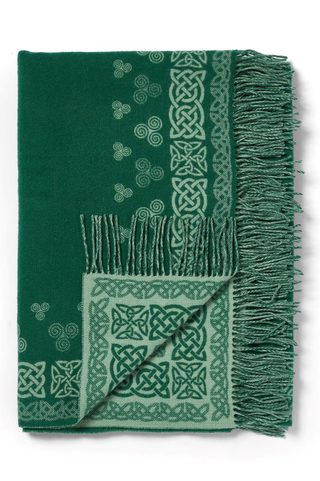CELTIC WOOL BLANKET, GREEN