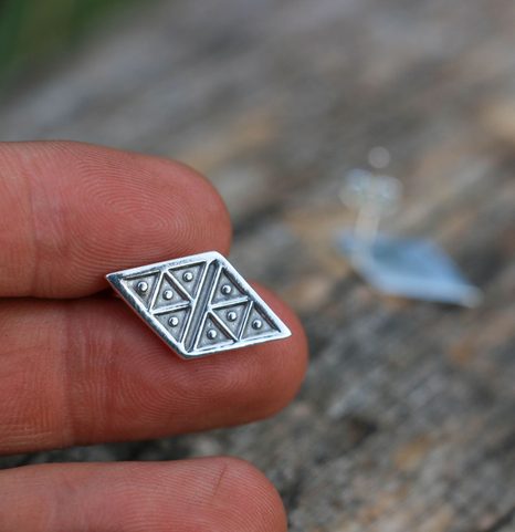 KAZI, BOUCLES D'OREILLES EN ARGENT, INSPIRATION MÉDIÉVALE