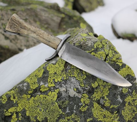 HOLT, BOWIE KNIFE WITH ANTLER, HAMON HARDENING