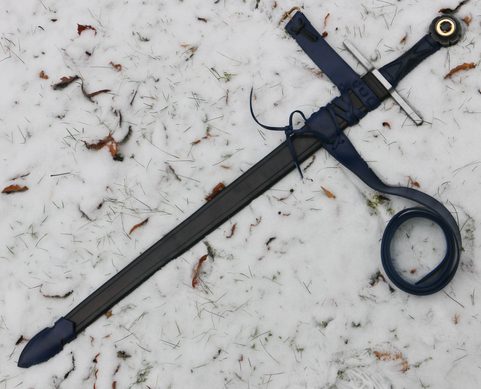 ONE-HANDED SWORD WESTMINSTER PSALTER XIII. CENTURY FULL TANG WITH STONE