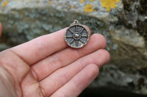 VIKING, BOUCLIER, PENDENTIF, BRONZE