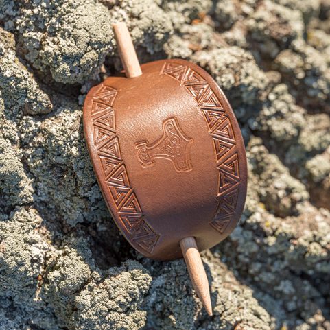 THOR'S HAMMER, LEATHER HAIR CLIP