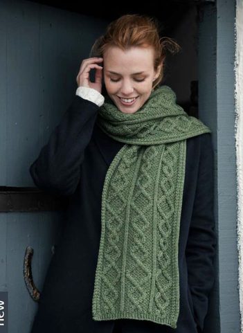 MERINO WOOL SCARF, GREEN