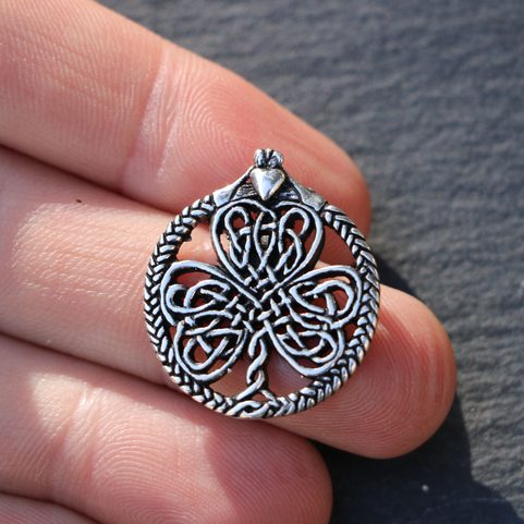 TRÈFLE IRLANDAIS, AMULETTE, ARGENT 925