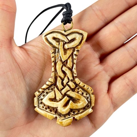 THOR'S HAMMER, PENDANT, CARVED, HORN