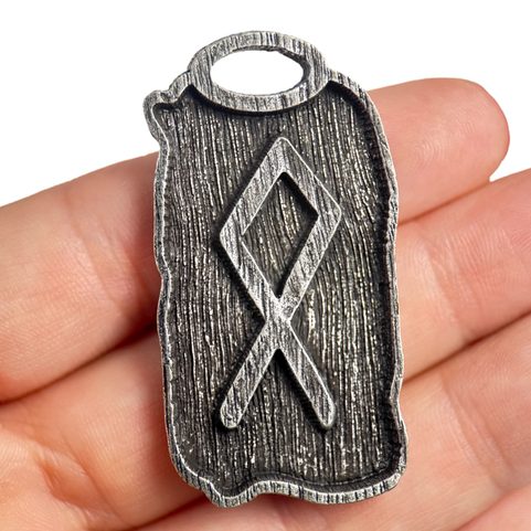 OTHILA - FUTHARK, RUNE PENDANT, ZINC