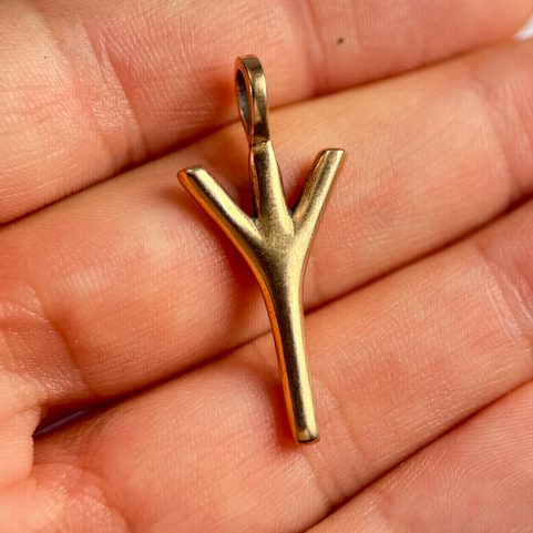 ALGIZ, BRONZE PENDANT