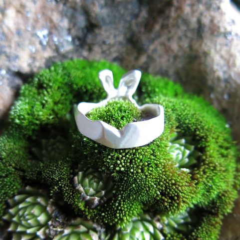 HARE, BAGUE CUBISTE EN ARGENT STERLING