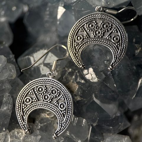 LUNULA, GREAT MORAVIAN EARRINGS, SILVER 925