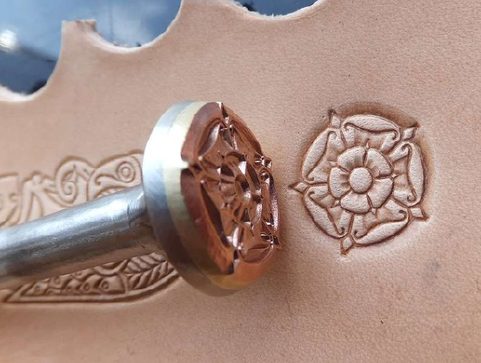 MEDIEVAL ROSE, LEATHER STAMP