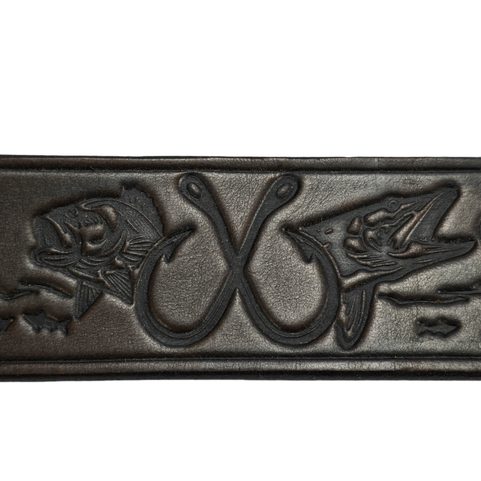 FISHING LEATHER BELT, HANDMADE