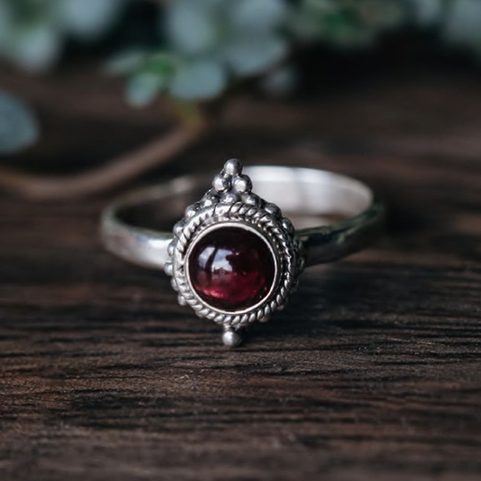 ANTONIA, RING, GARNET SILVER 925/1000