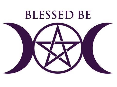 BLESSED BE, WICCAN CAR STICKER