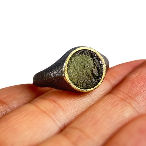 THEODORICUS SILVER MOLDAVITE RING