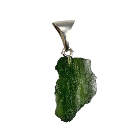 MOLDAVITE - TEKTITE FROM BOHEMIA, SILVER PENDANT