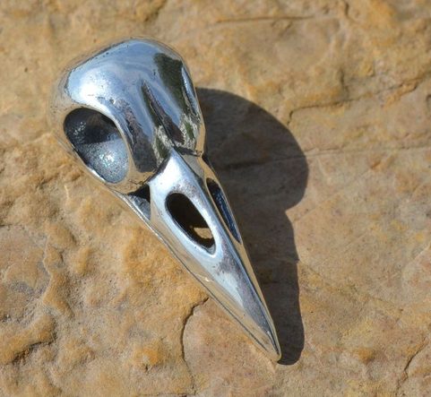 SKULL OF A CROW, PENDANT, SILVER 925, 15 G