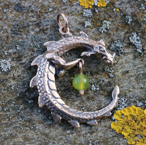 UROBOROS, PENDANT DRAGON, BRONZE