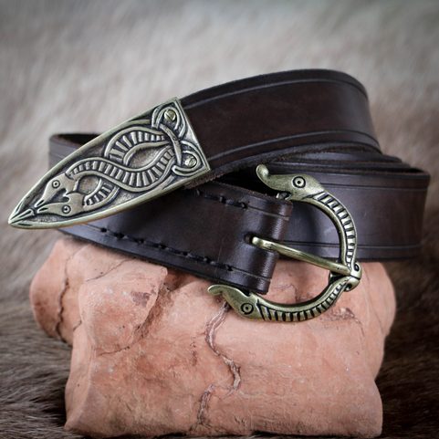 VIKING BELT, BORRE BEAST, LEATHER BROWN