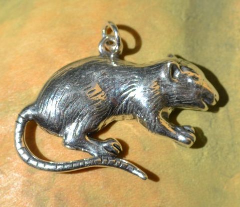 RAT, SILVER PENDANT, 925