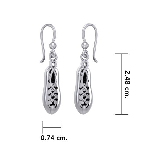 BOUCLES D'OREILLES ARGENTÉES CHAUSSURE DE DANSE IRLANDAISE