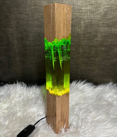 LED LAMP, WOOD AND RESIN